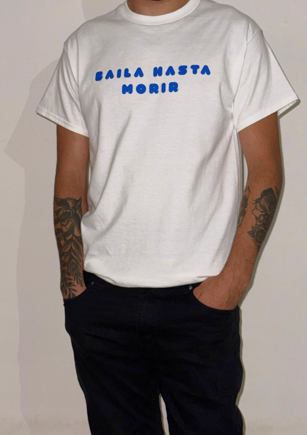 BAILA HASTA MORIR, blu/bianca