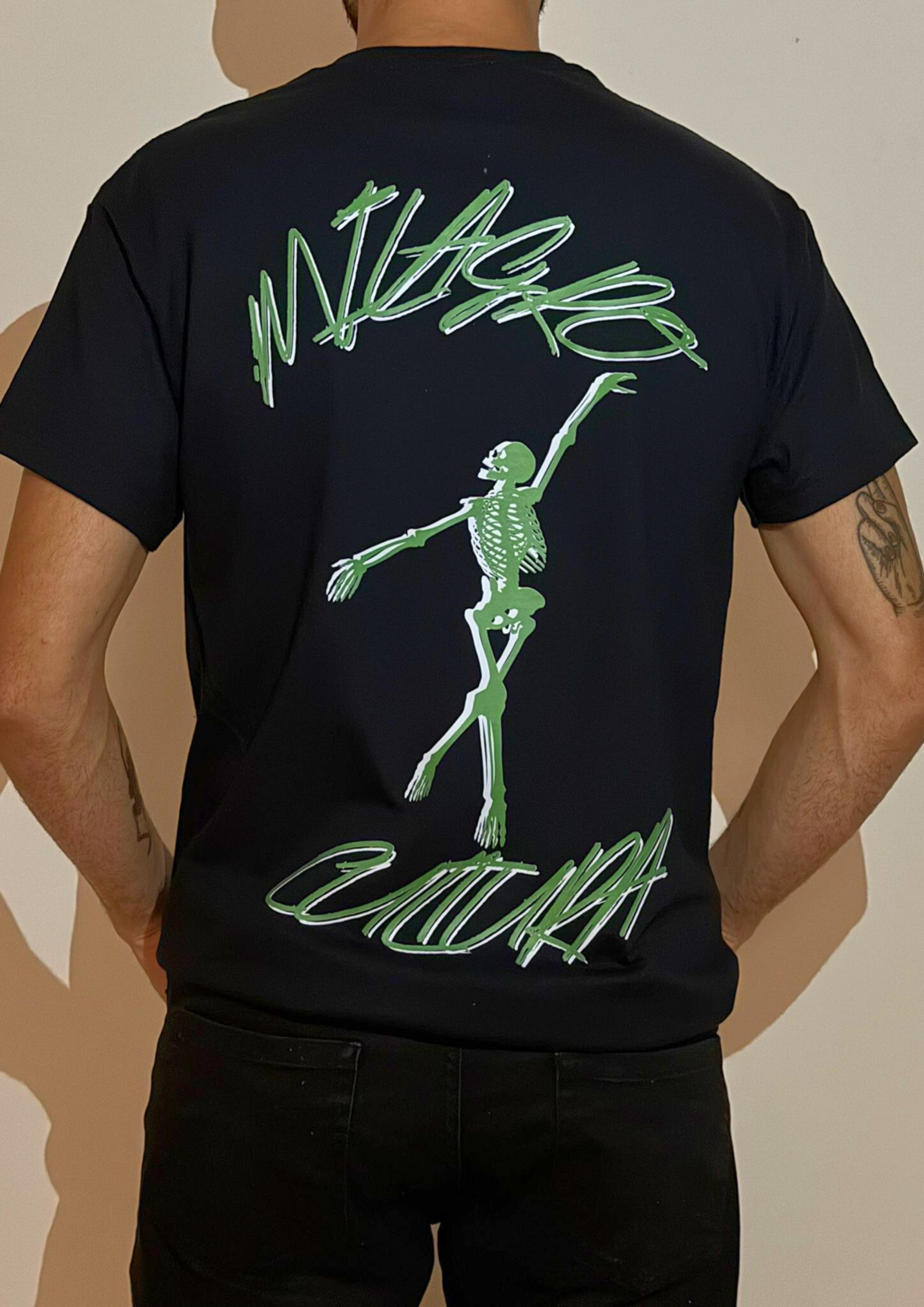 SCHELETRO DANZANTE, verde,bianco/nero