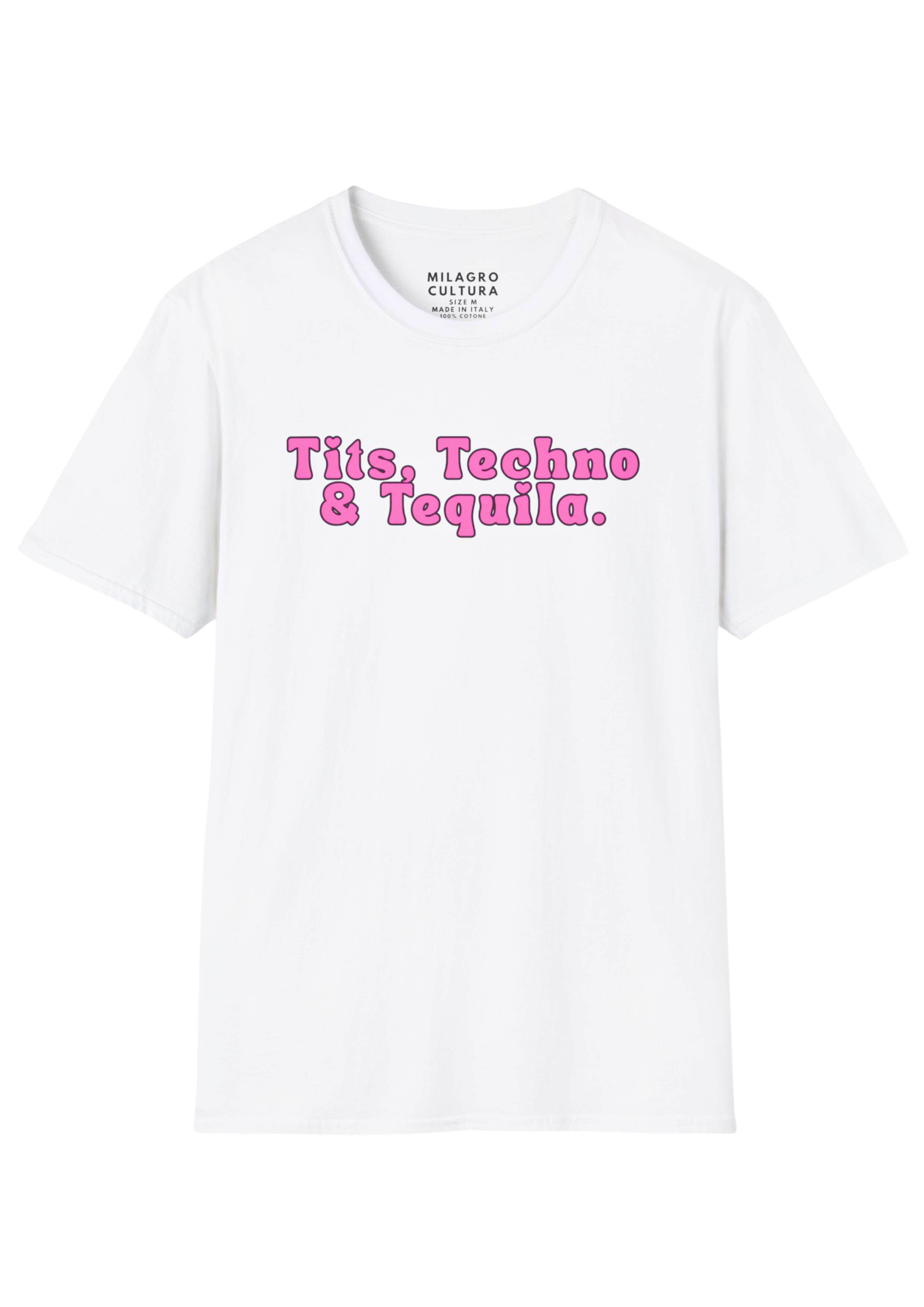 TITS, TECHNO & TEQUILA. (PINK&BLACK-WHITE)